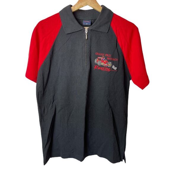 Rayar Black Red Grand Prix Monaco Racing Formula 1 Polo Shirt Men's Size S - Picture 1 of 5